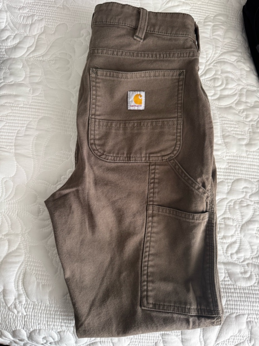 Carhartt Brown Pants with Logo Patch